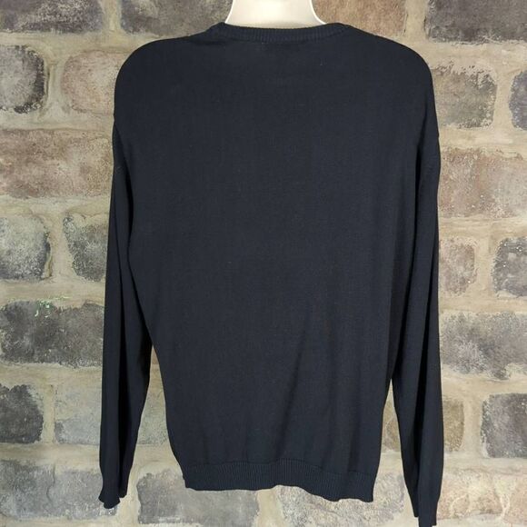 Pronto Uomo Sweater Men's Size XL Black‎ Stripes Textured Lightweight Cosby 80's - Picture 6 of 13